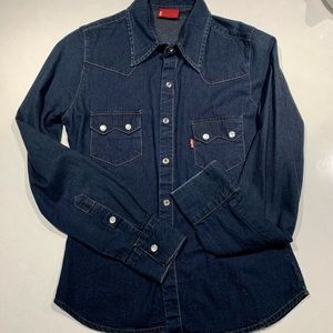 Levi’s Red Tag dark wash snap front denim shirt